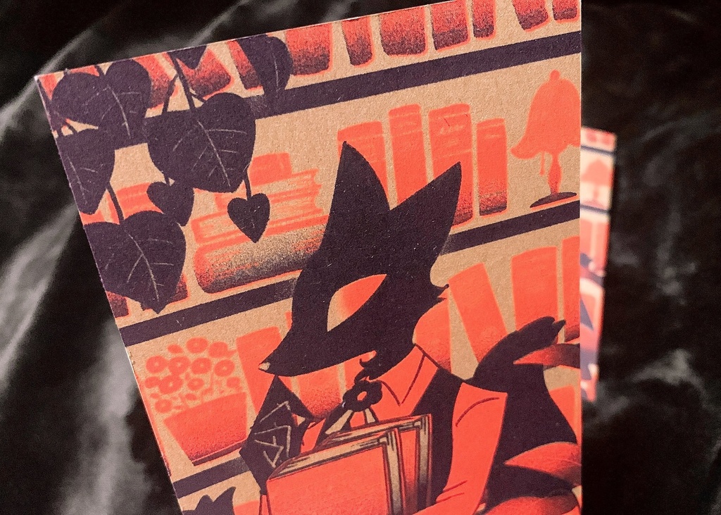 リソグラフきつねポストカード(お店屋さん)