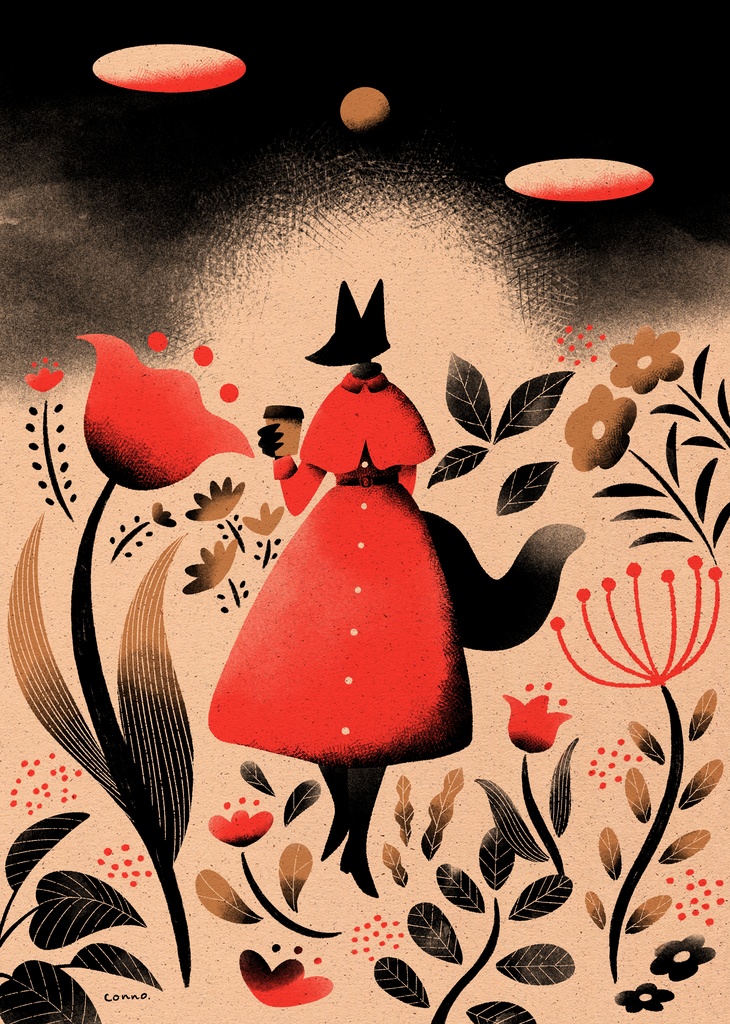 きつねポストカード（perfect night）