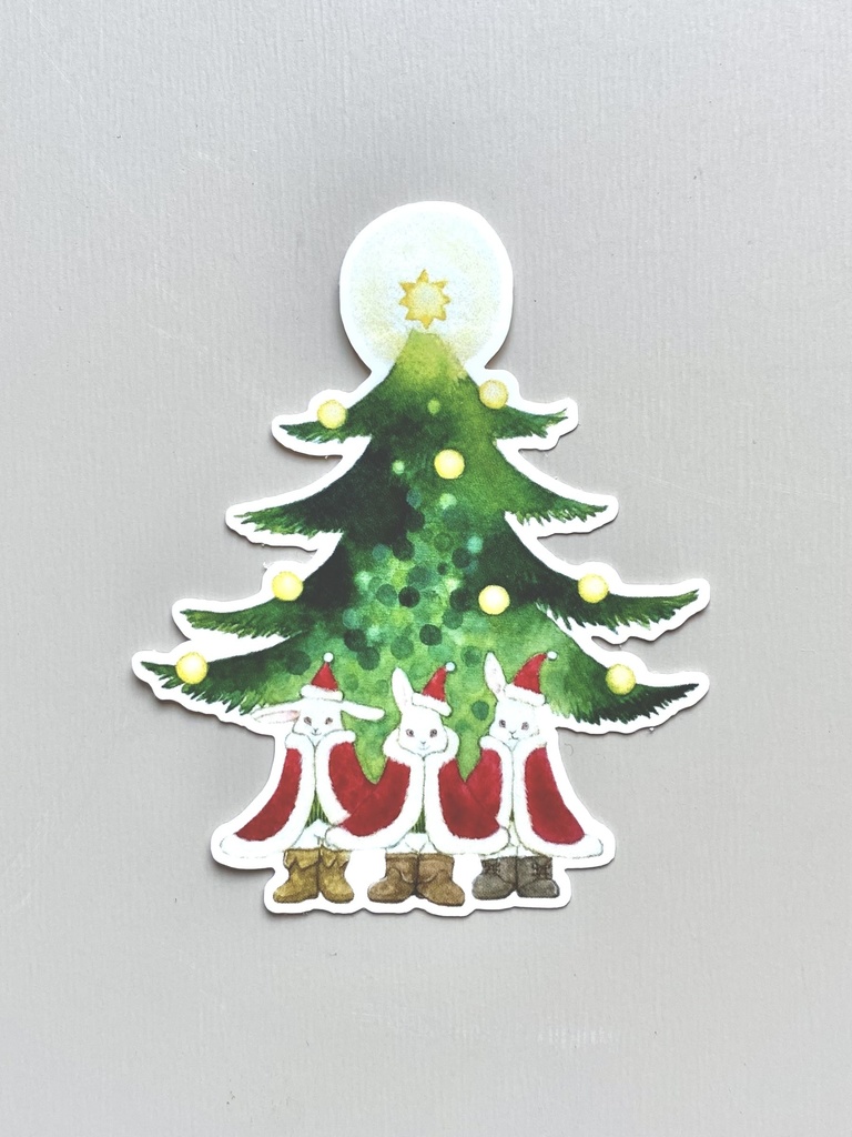 ステッカー　Xmas月兎くん