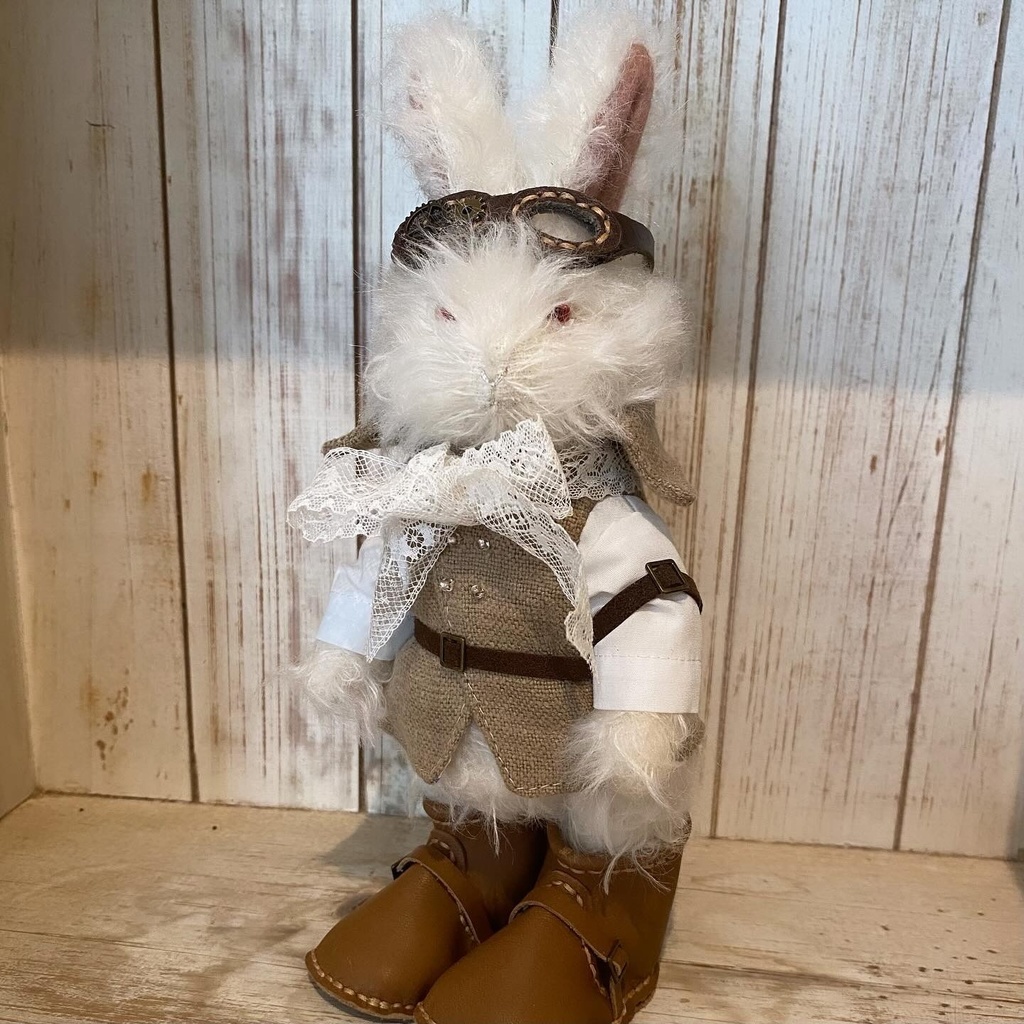 ぬいぐるみテディベア　銀色月の月兎・月優斗くん