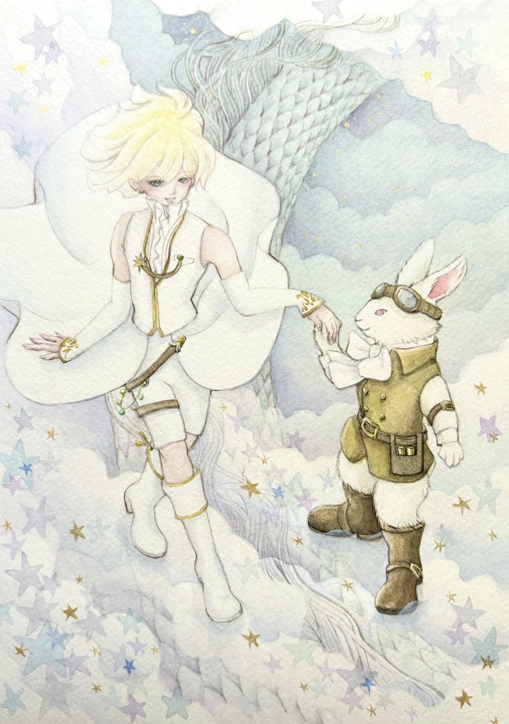 ぬいぐるみテディベア 銀色月の月兎・月優斗くん