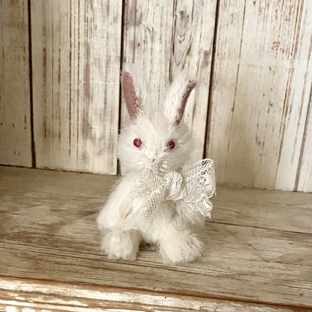 ミニテディベア(うさぎ)作品 銀色月のpetitうさぎ