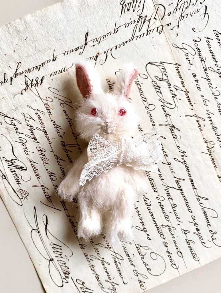 ミニテディベア(うさぎ)作品　銀色月のpetitうさぎ