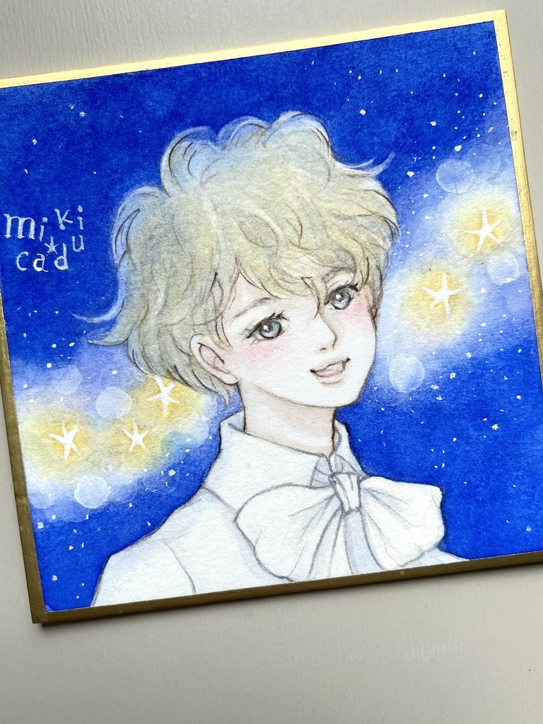 豆色紙水彩画 A