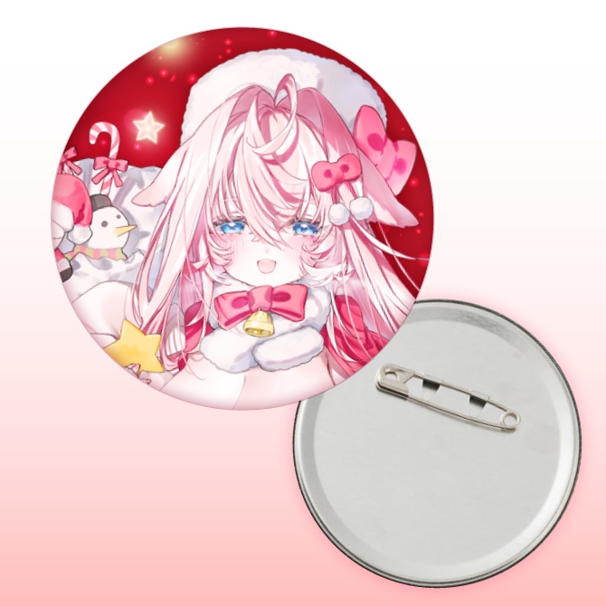 【2024冬グッズ】缶バッヂA32mm　かわいいサンタユニコとあったか〜い冬を過ごそう🩷