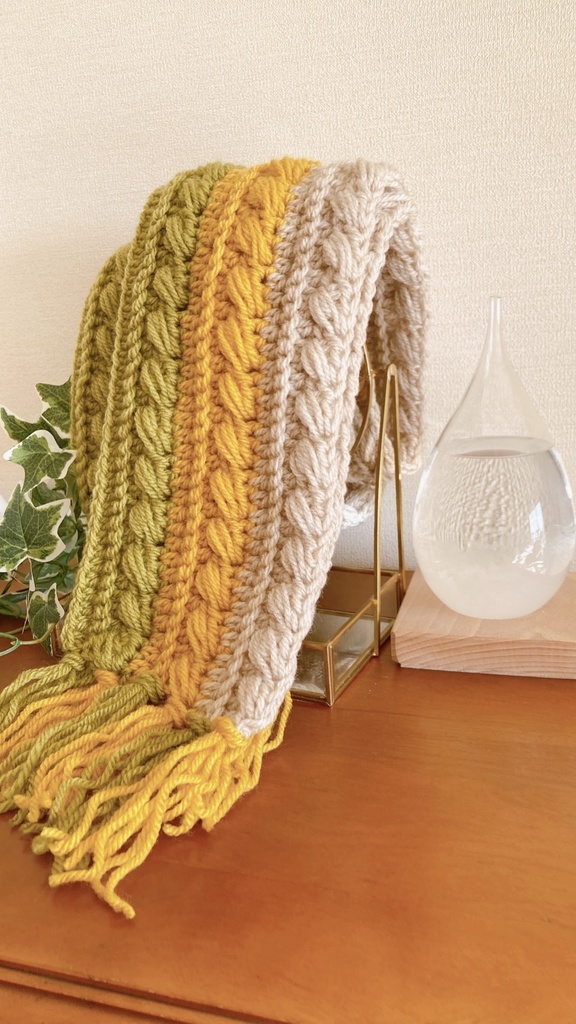 2024冬マフラー第四弾✨あったか落ち葉色三色💚🤍💛マフラー