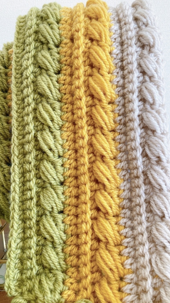 2024冬マフラー第四弾✨あったか落ち葉色三色💚🤍💛マフラー