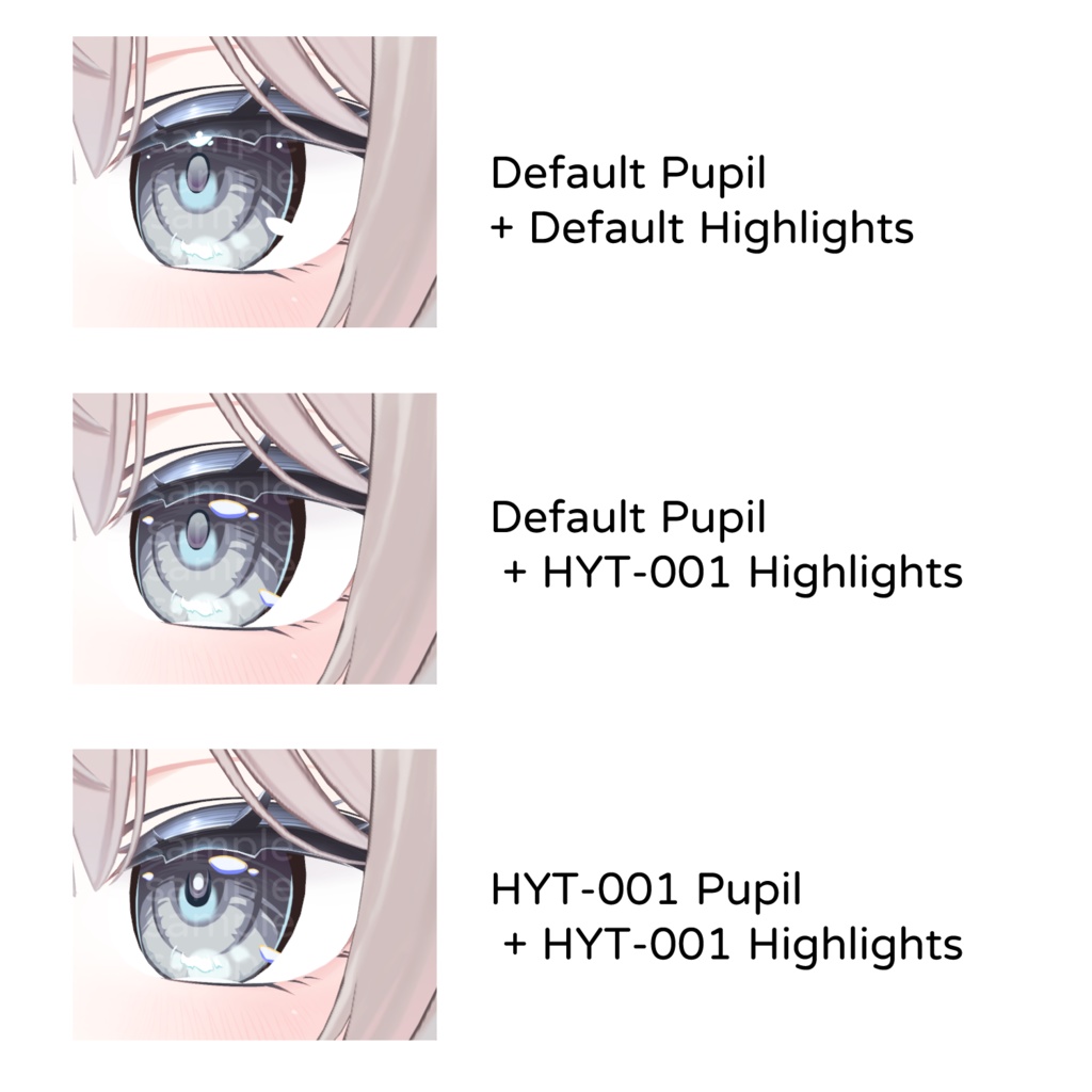 【しなの】Eye Textures 目テクスチャ10色セット【HYT-001】【PSDカスタム対応】