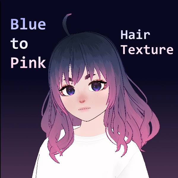 Layered Blue to Pink VRoid Hair Texture