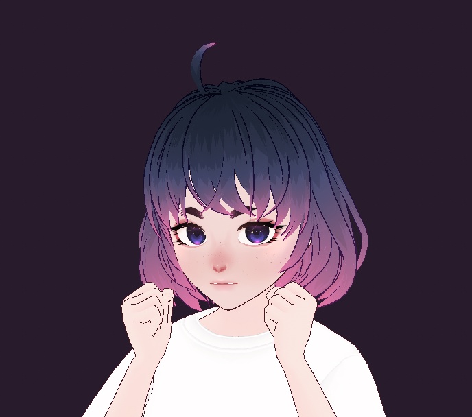 Layered Blue to Pink VRoid Hair Texture