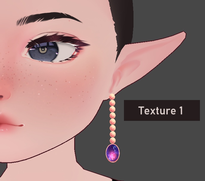 Dragon Opal Earrings - VRoid Hair Texture