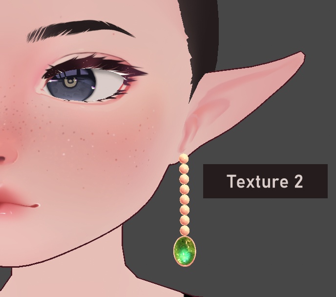 Dragon Opal Earrings - VRoid Hair Texture