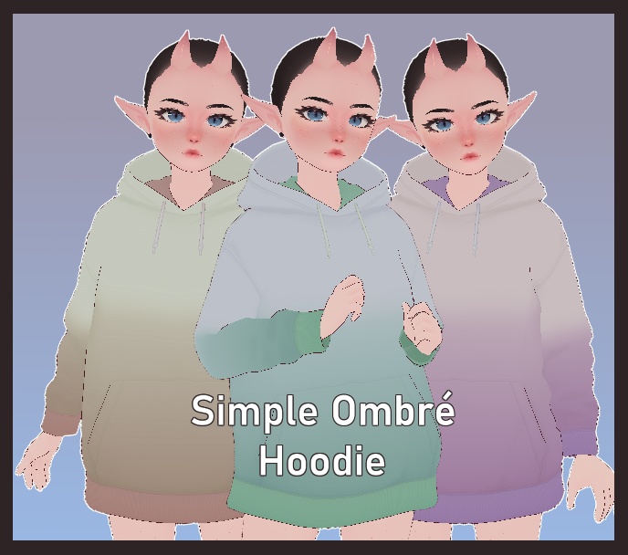 Simple Ombré Hoodie - VRoid