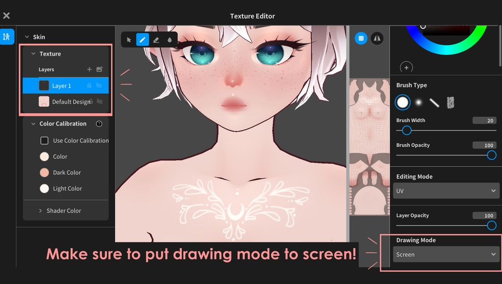 Moon Chest Tattoo - VRoid Texture