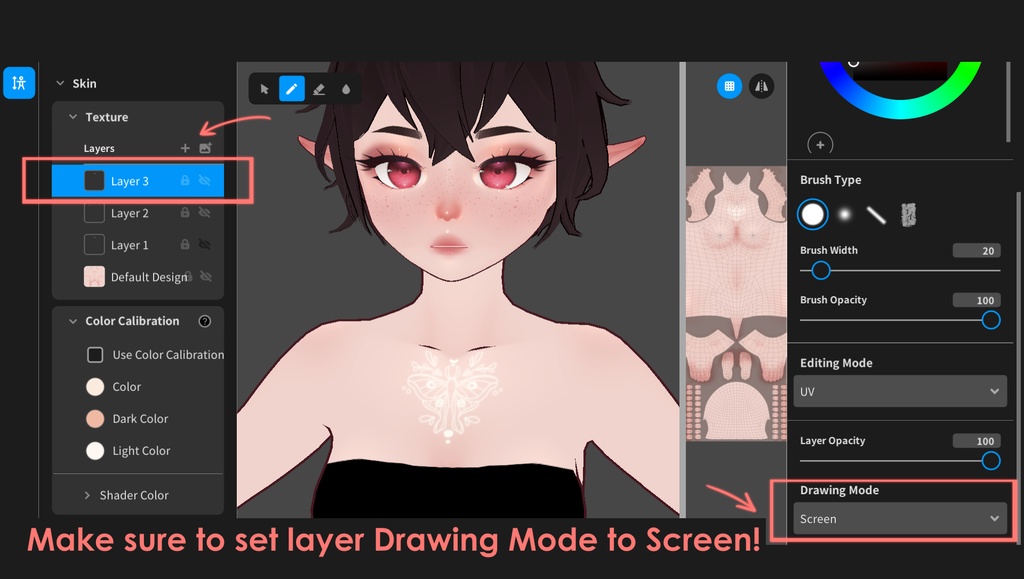 Moth Tattoo - VRoid Texture