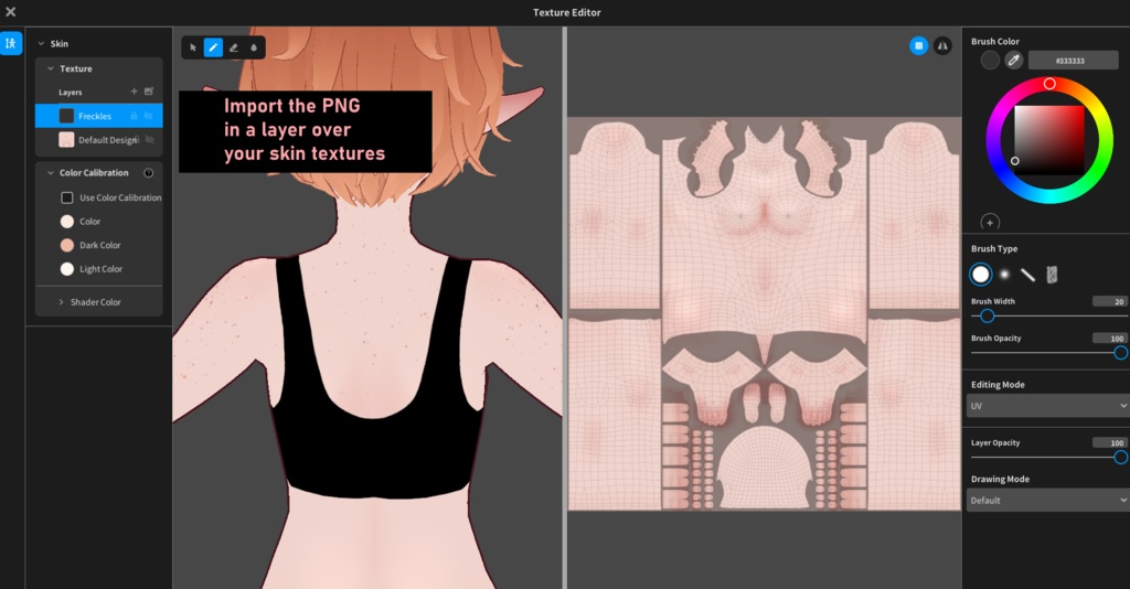 Full Body Freckles - VRoid Face and Body Overlay