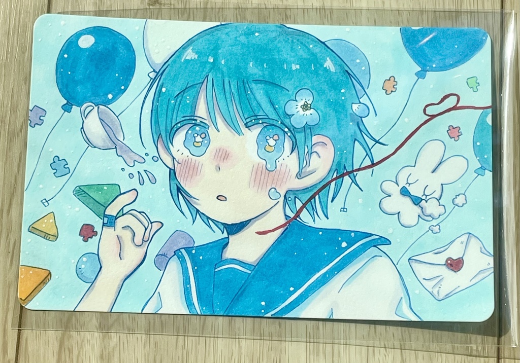 ハガキサイズイラスト🩵