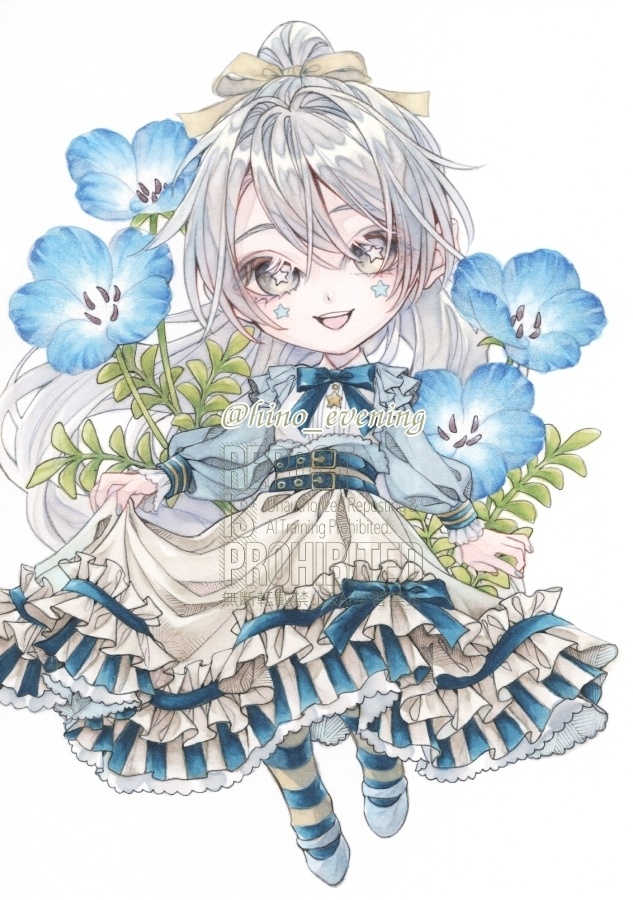 【B6原画】デフォルメマーブル【ネモフィラシリーズ】