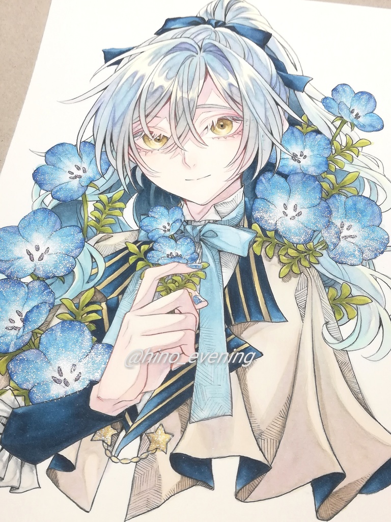 【B6原画】ビオラ【ネモフィラシリーズ】