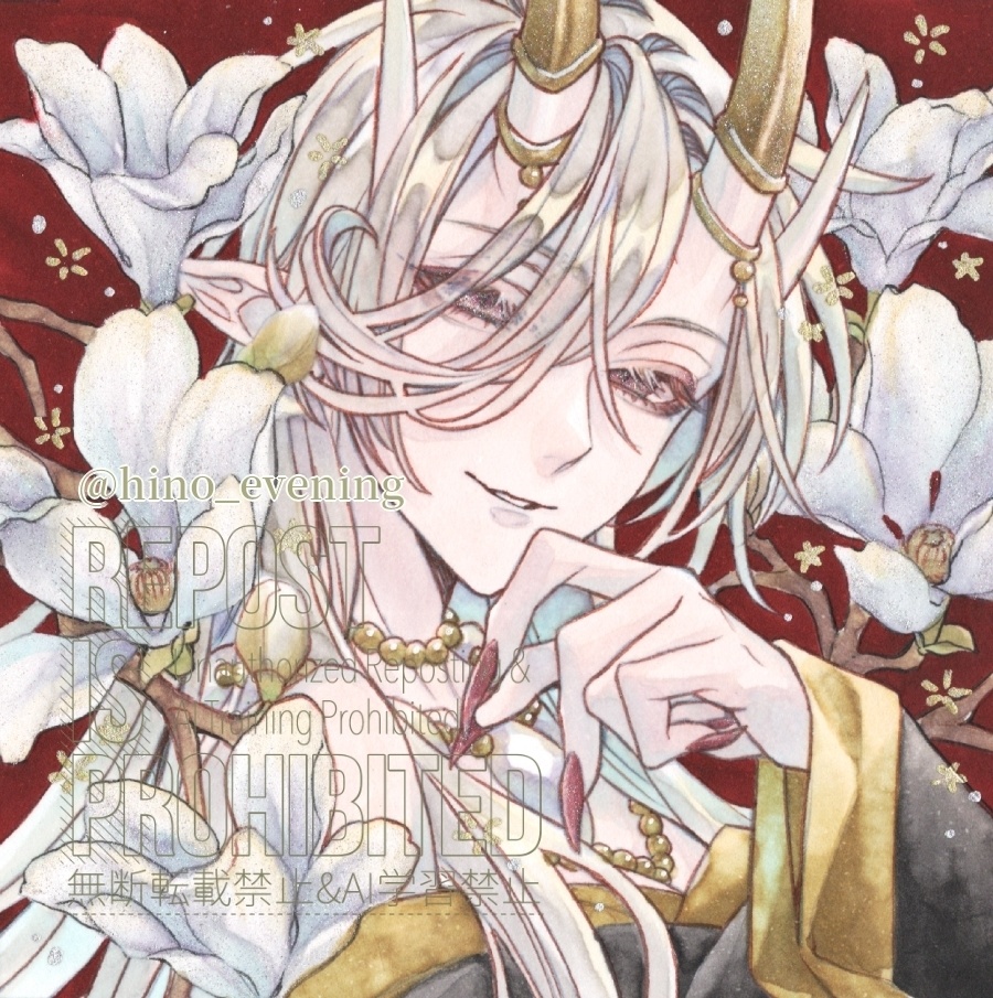 【90×90mm原画】白木蓮