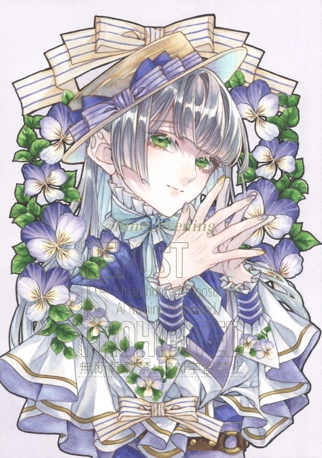 【B6原画】土筆とすみれ