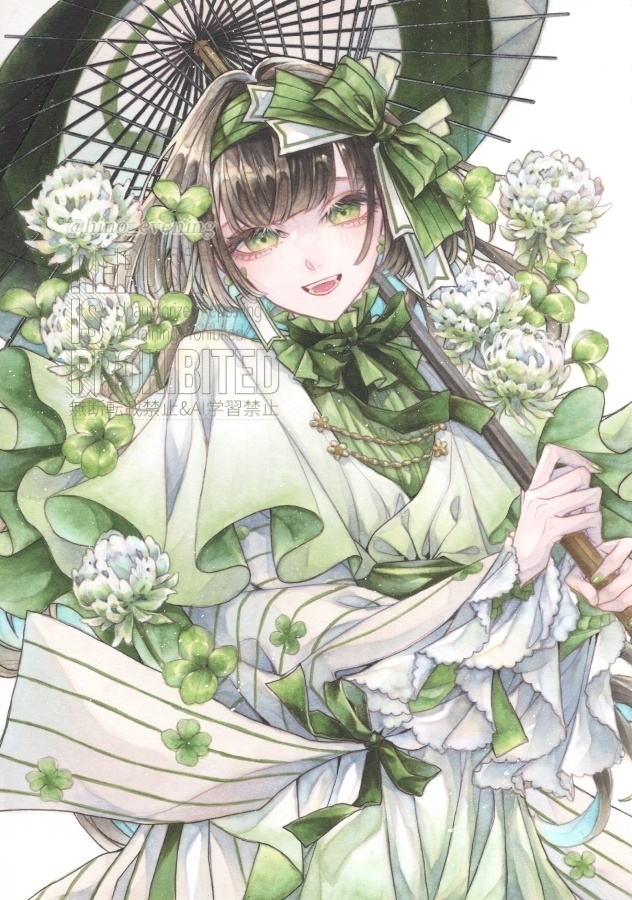 【A5原画】土筆とシロツメクサ