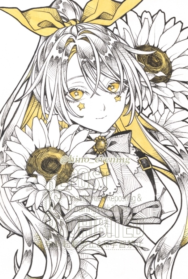 【ハガキ原画】和服マーブル