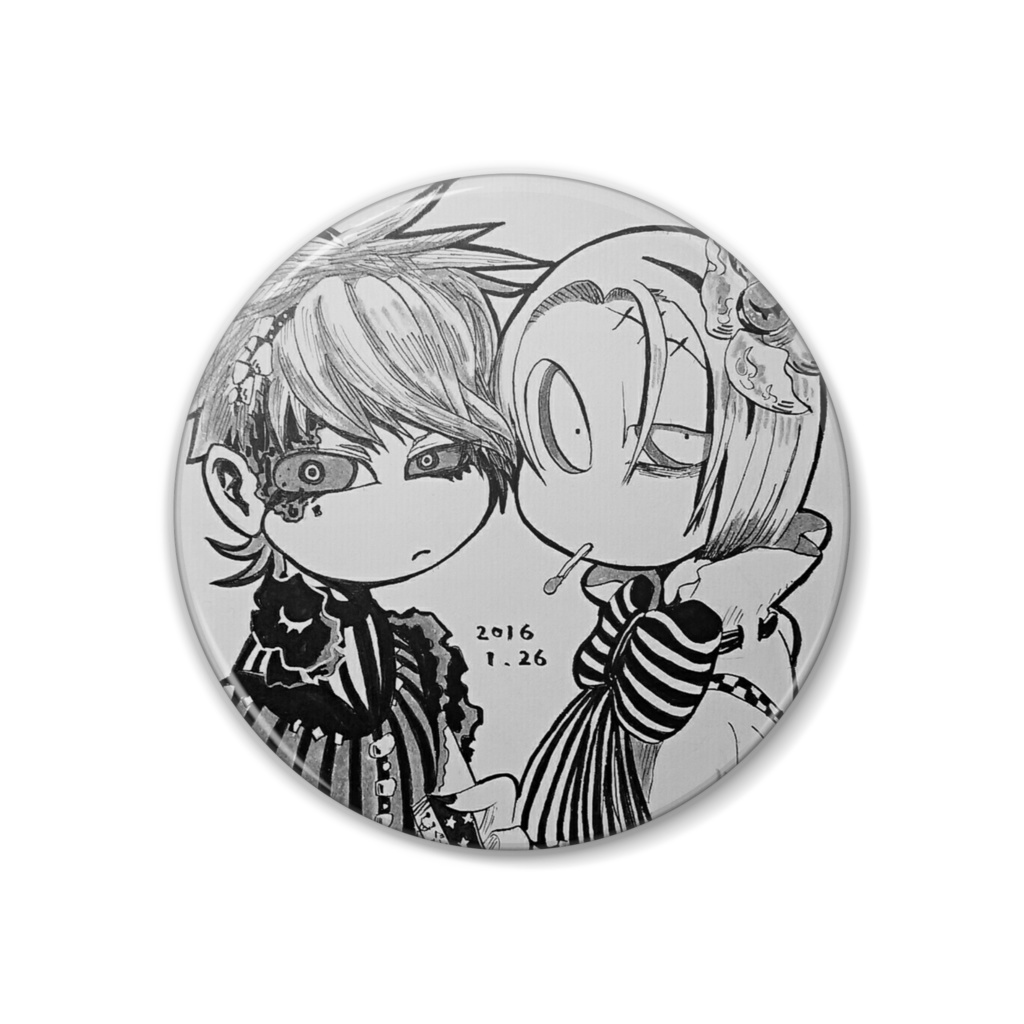 お花とケリをつけに行く缶バッジ