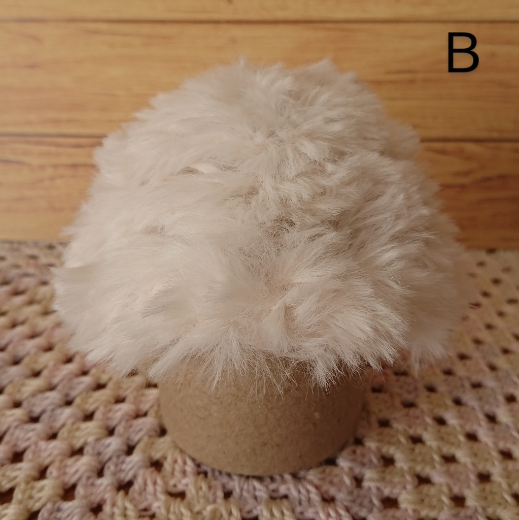 ふわふわファーニット帽