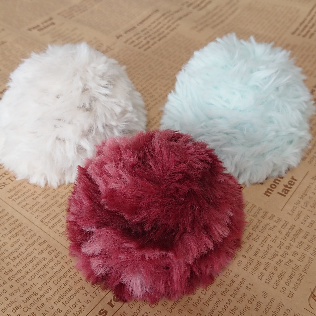 ふわふわファーニット帽