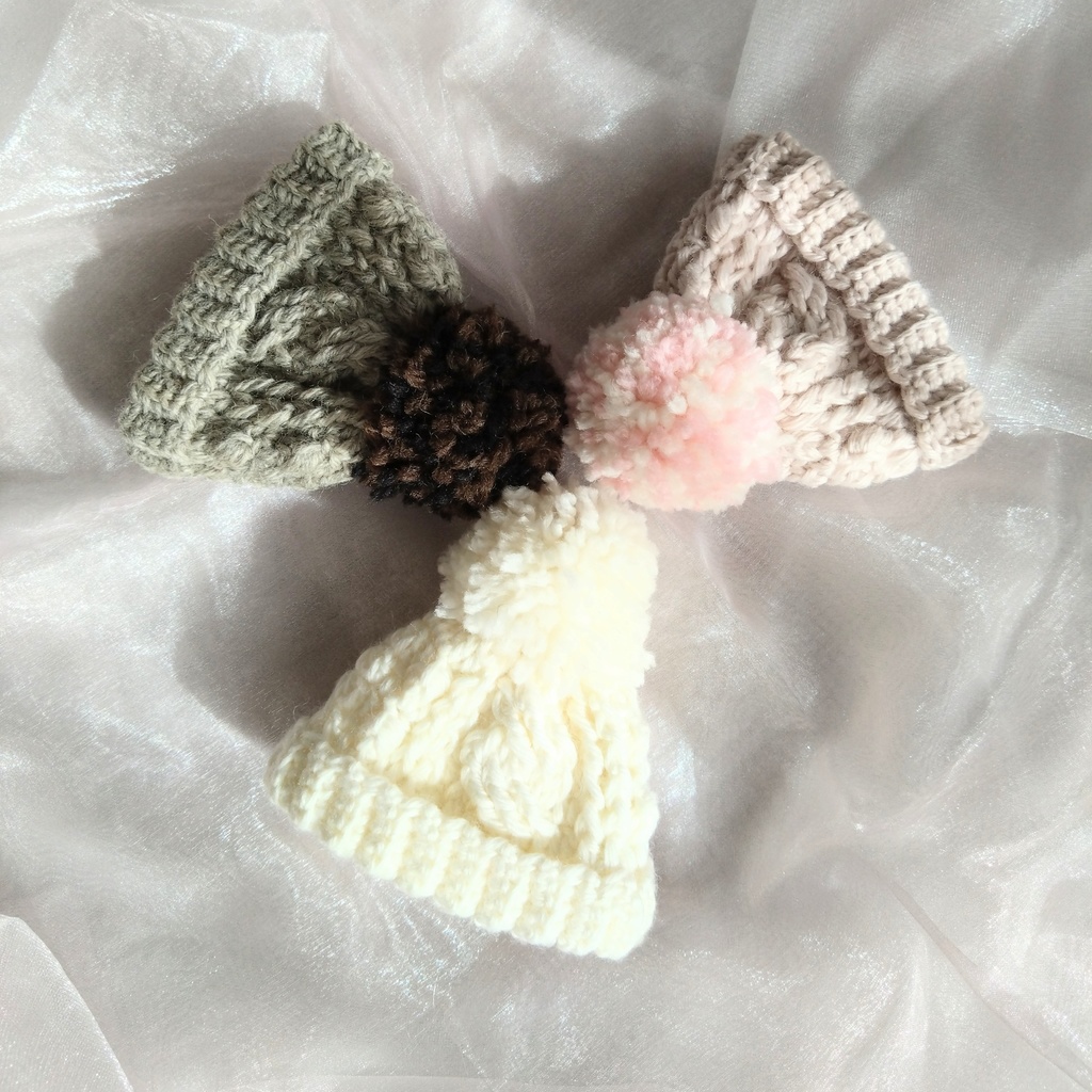 アラン模様のニット帽