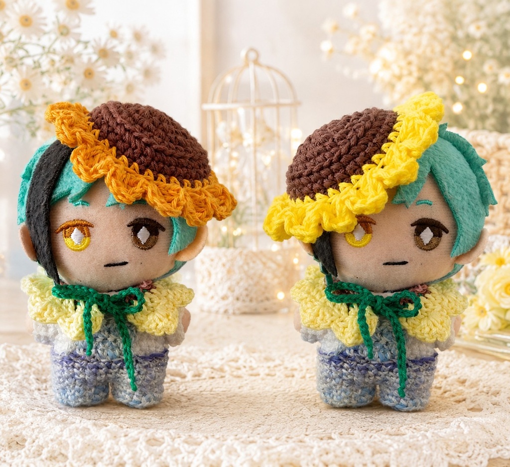 ひまわり帽子&つけ襟セット
