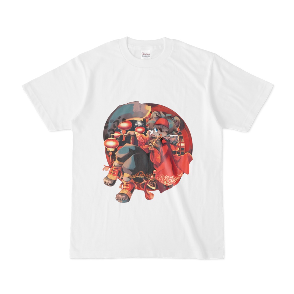 Tシャツ【くろひょうくん(ランタン/白)】