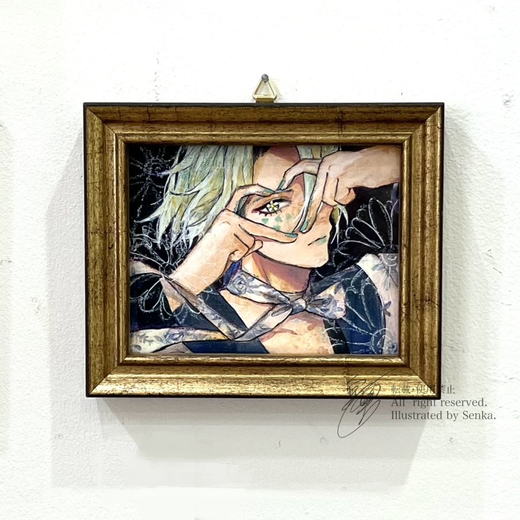 emoji展 額装ミニ原画 🦕🩶💐