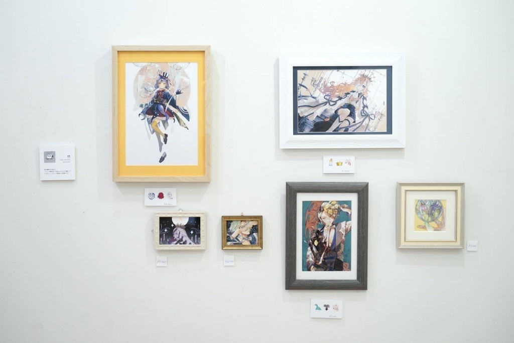 emoji展 額装ミニ原画 🦕🩶💐