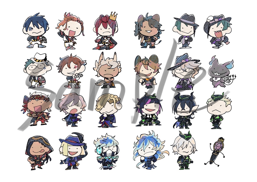 わちゃわちゃな絵 ツイステver. フレークシール