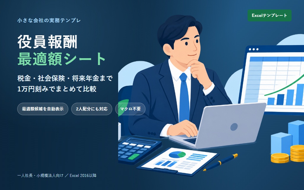 役員報酬 最適額シート|社会保険の「等級の段差」が見えるExcel