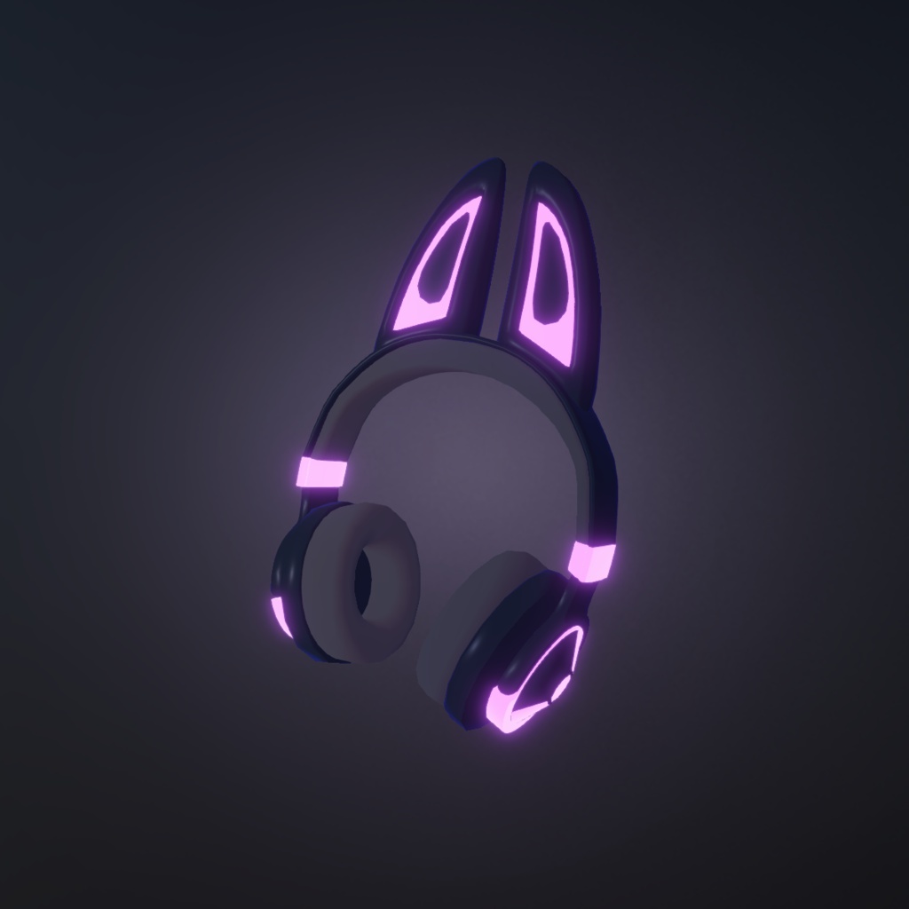 【VRChat向け】サイバー狐耳ヘッドホン / Cyber Fox ear Headphone