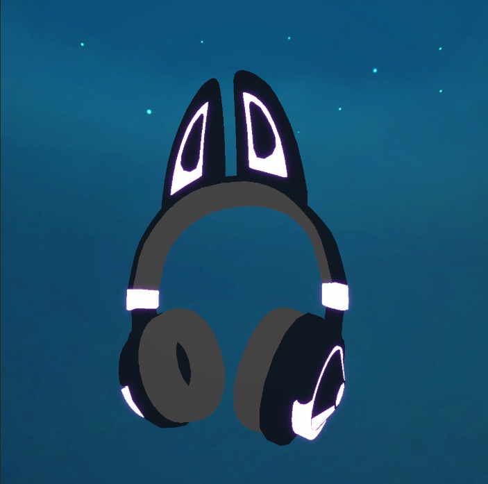 【VRChat向け】サイバー狐耳ヘッドホン / Cyber Fox ear Headphone