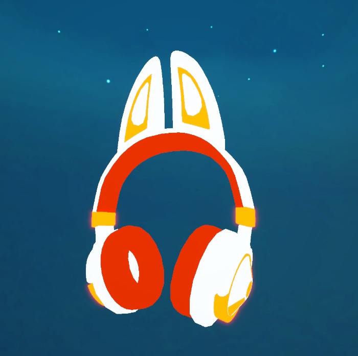 【VRChat向け】サイバー狐耳ヘッドホン / Cyber Fox ear Headphone