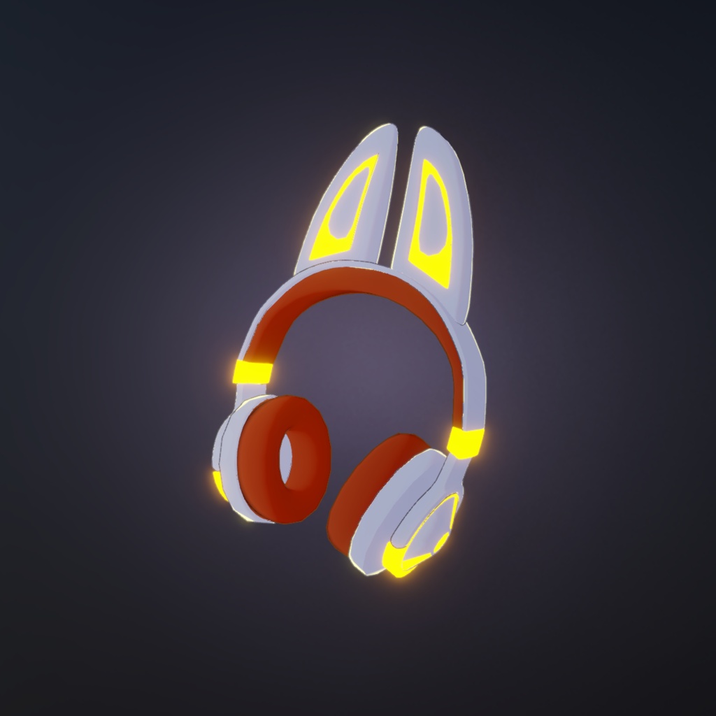 【VRChat向け】サイバー狐耳ヘッドホン / Cyber Fox ear Headphone