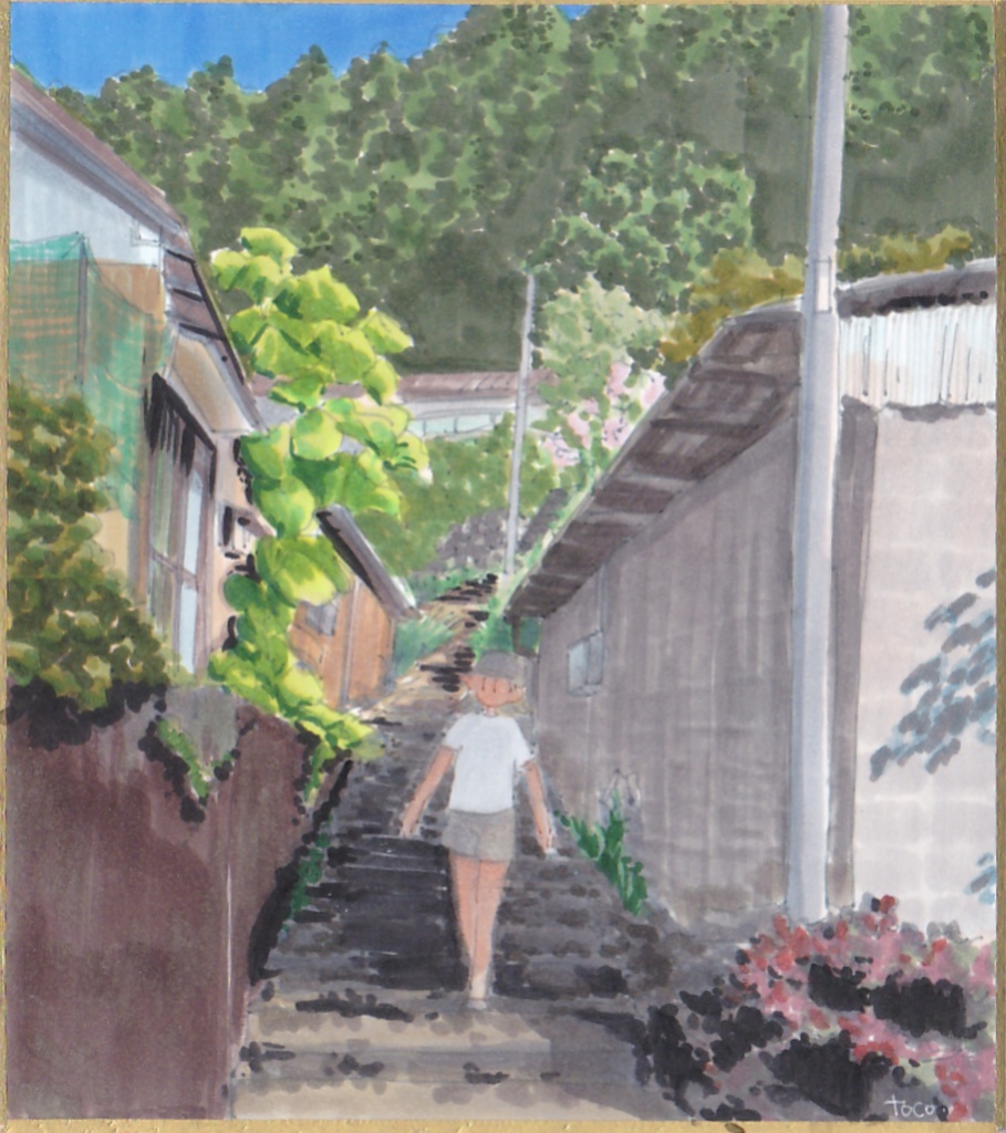 【ミニ色紙】階段