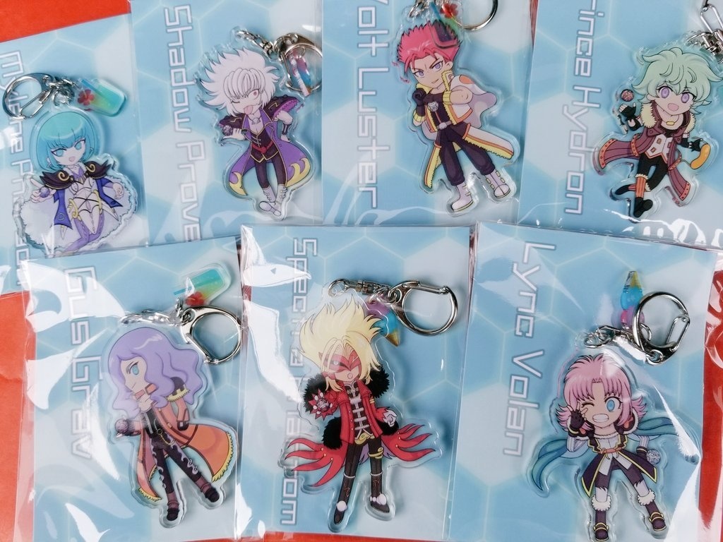 Acrylic keychains from Vexos members
