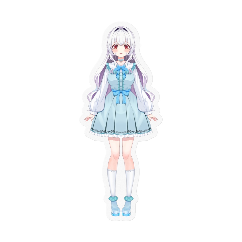狐森もこ 新衣装ver.【ステッカー - 100×100mm(クリア)】