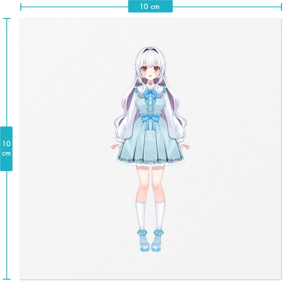 狐森もこ 新衣装ver.【ステッカー - 100×100mm(クリア)】