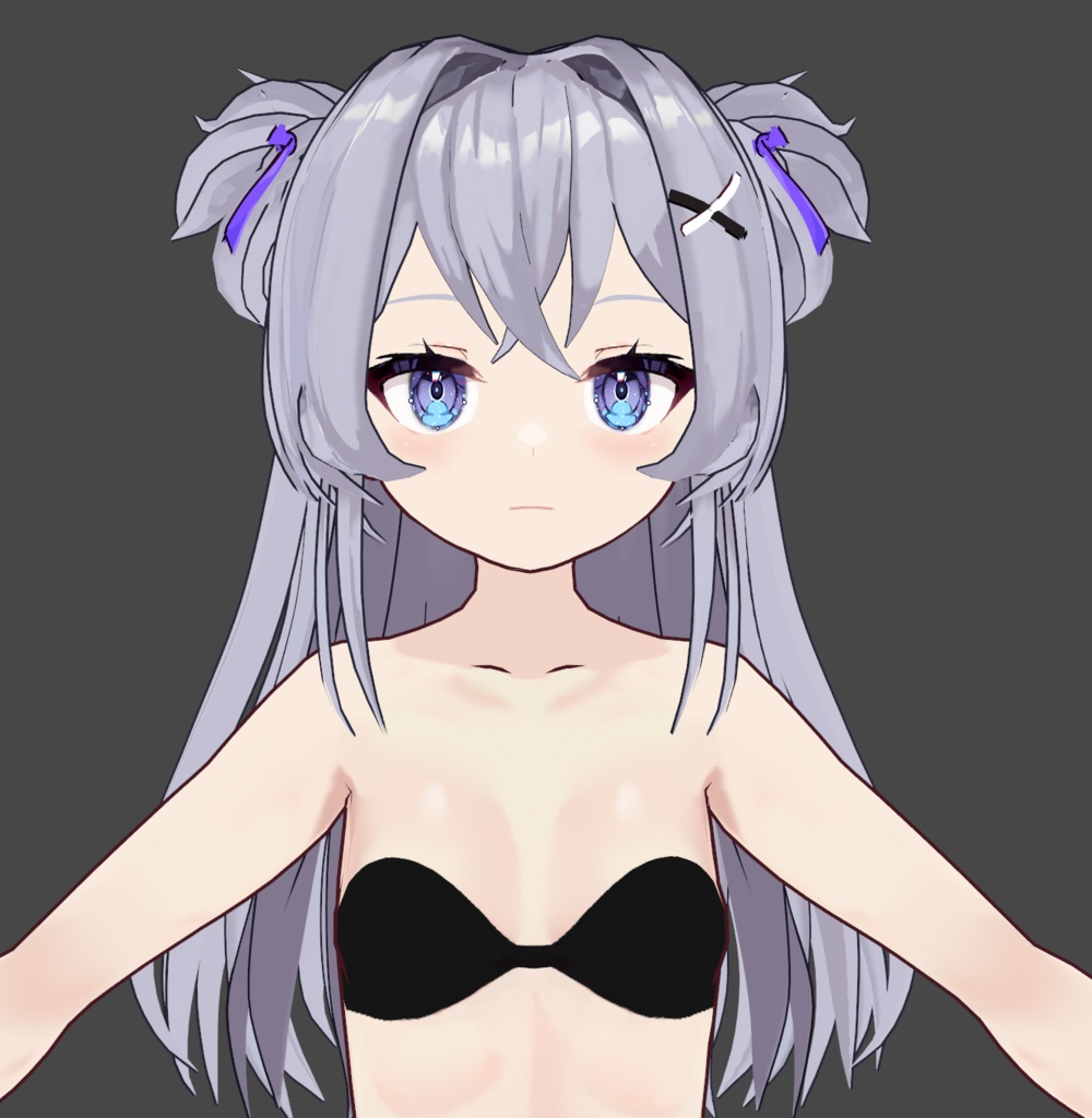 【オリジナルVroidモデル】銀髪ジト目