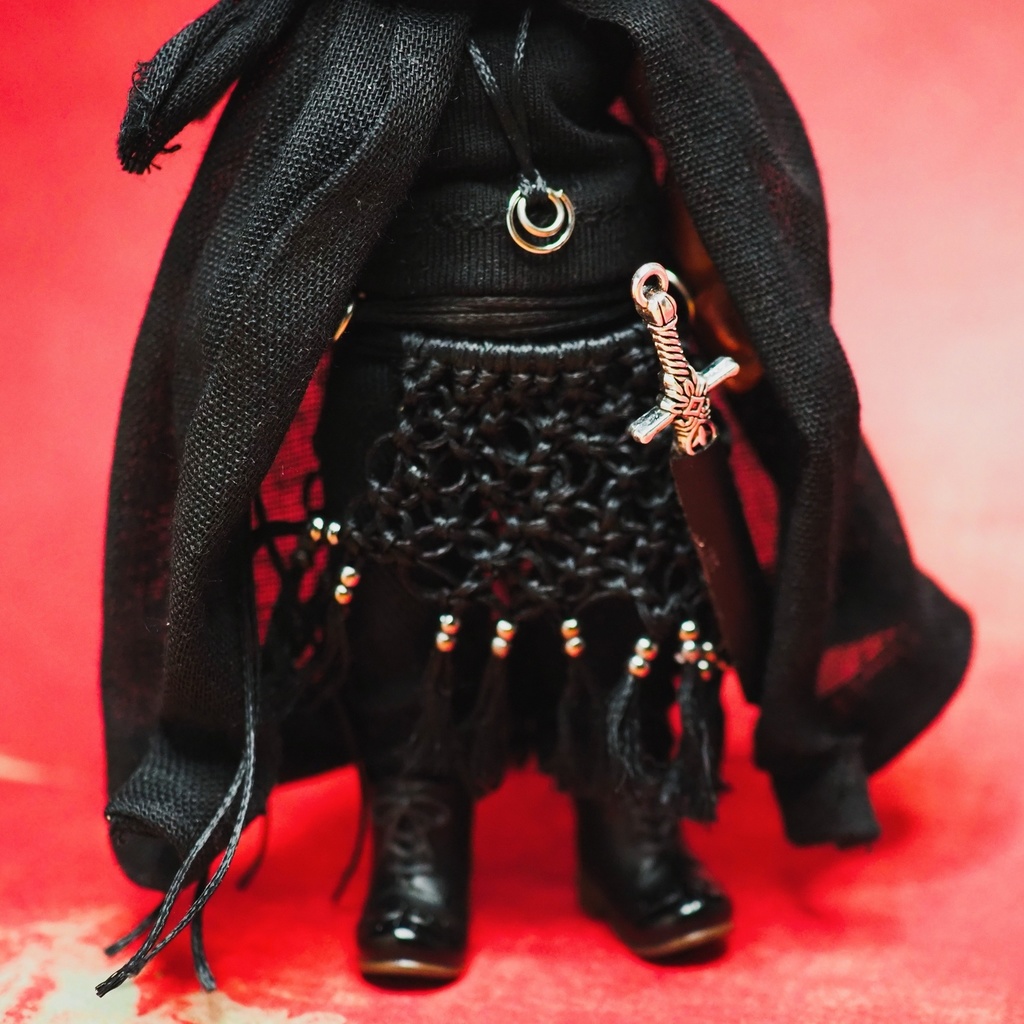 旅人の服(ブラック)1/12ドールサイズ