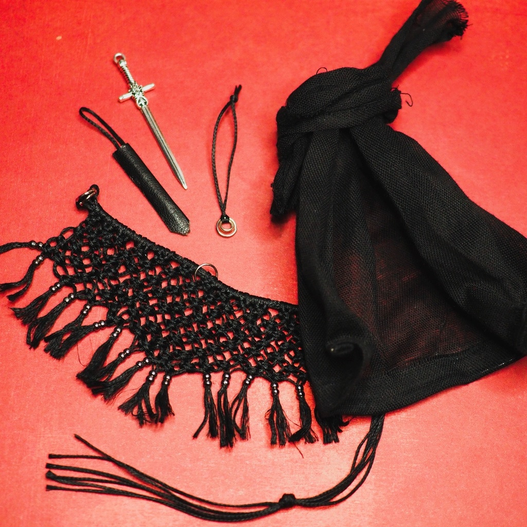 旅人の服(ブラック)1/12ドールサイズ