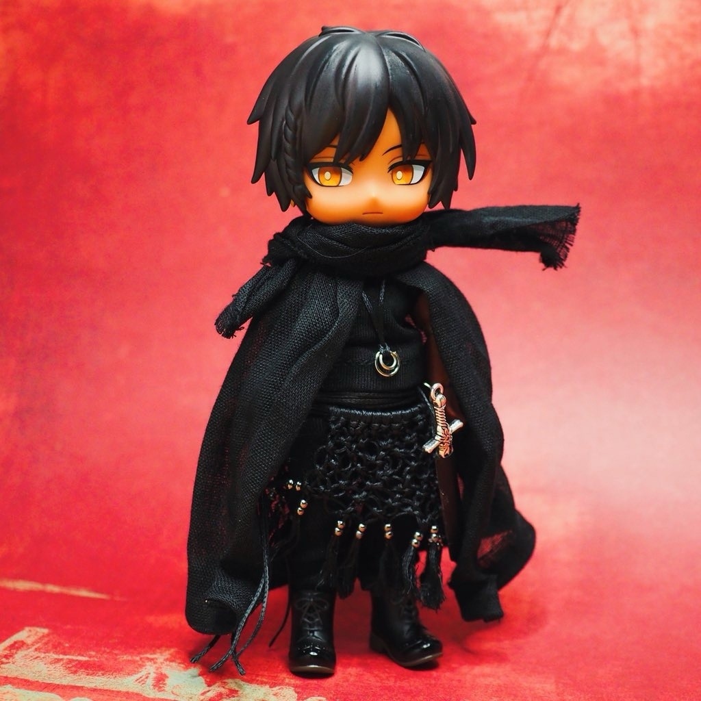 旅人の服（ブラック）1/12ドールサイズ