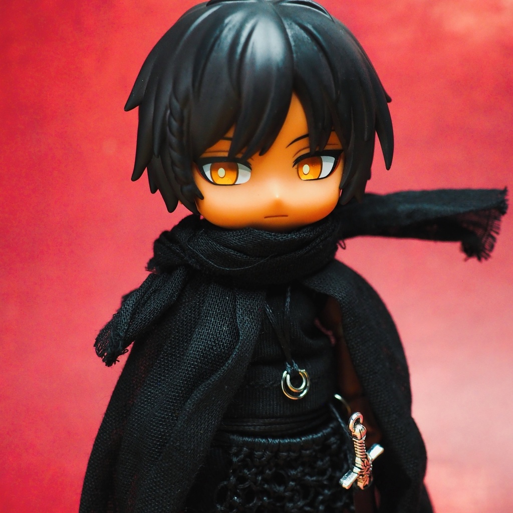 旅人の服(ブラック)1/12ドールサイズ